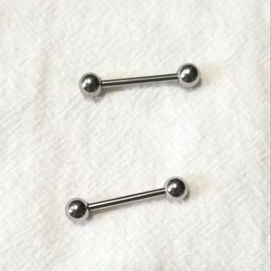 Stainless Steel Twist Ball Barbell Earrings 14G